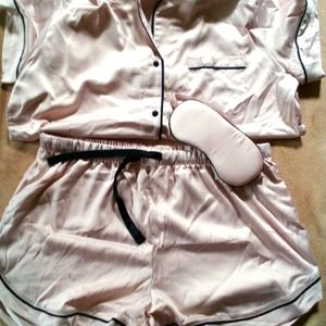 3 pc satin pajama set